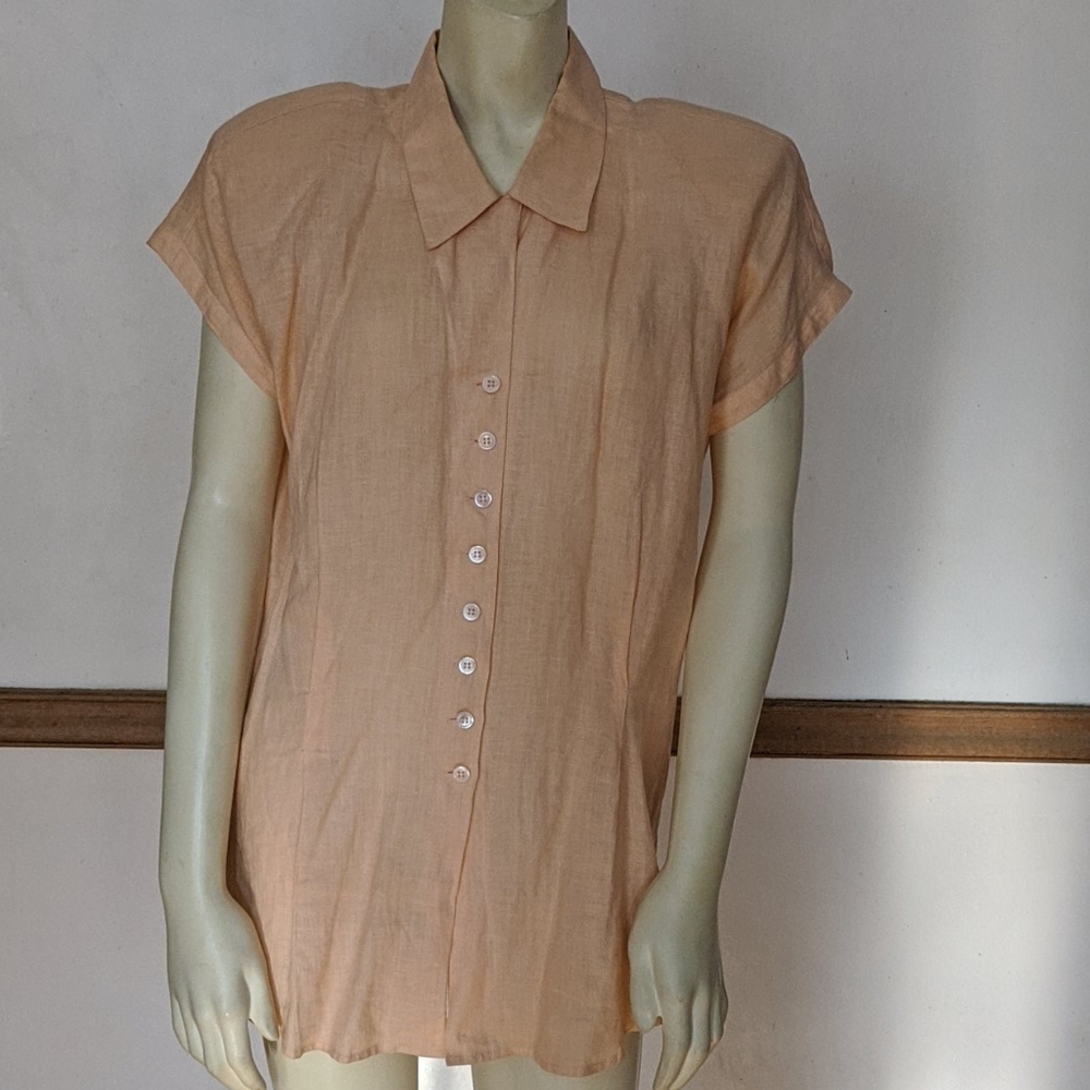 Vintage Stefano Studio Linen Blouse Top size 8
